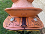 Load image into Gallery viewer, Western Stock Saddle - Daisies
