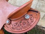 Load image into Gallery viewer, Western Stock Saddle - Daisies
