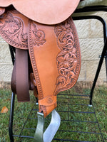 Load image into Gallery viewer, Western Stock Saddle - Floral Carved
