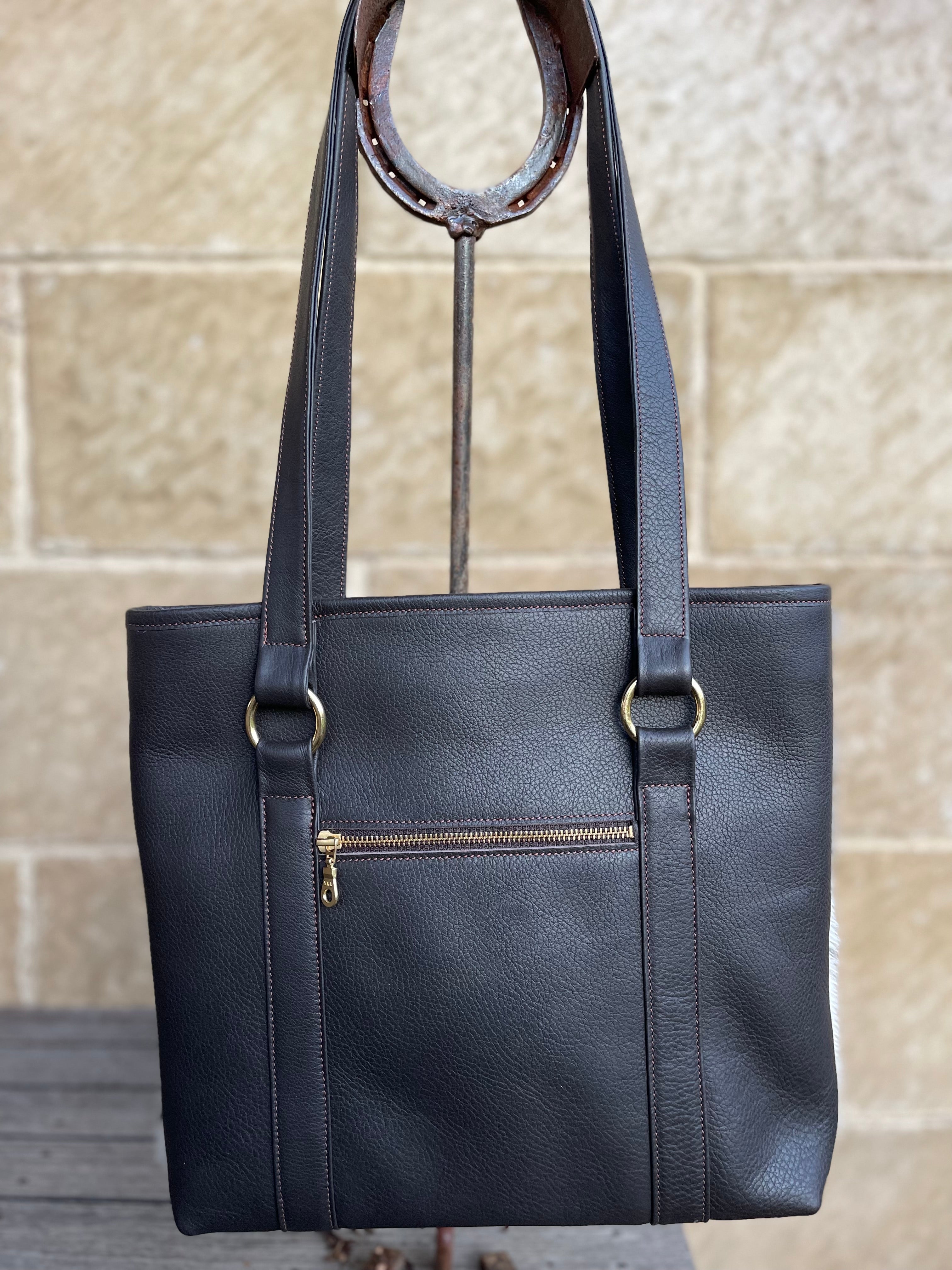 TOTE - Grey/Brown and White Cowhide