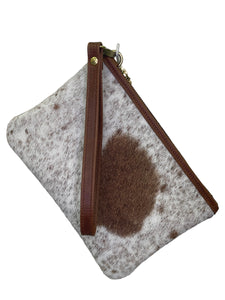 Cowhide Clutch Tan Leather #005