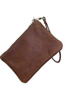 Cowhide Clutch Tan Leather #005