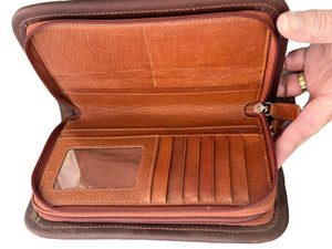Wallet - Double Zipper with Turquoise Inlay