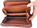 Load image into Gallery viewer, Wallet - Double Zipper with Turquoise Inlay

