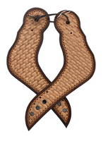 Load image into Gallery viewer, Dove Wing Spur Straps with Cowskull Basketweave #9
