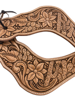 Load image into Gallery viewer, Dove Wing Spur Straps with Cactus &amp; Flower carving #11
