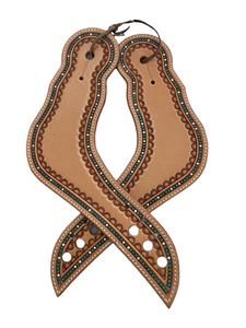Dove Wing Spur Straps with Turquoise spots #10